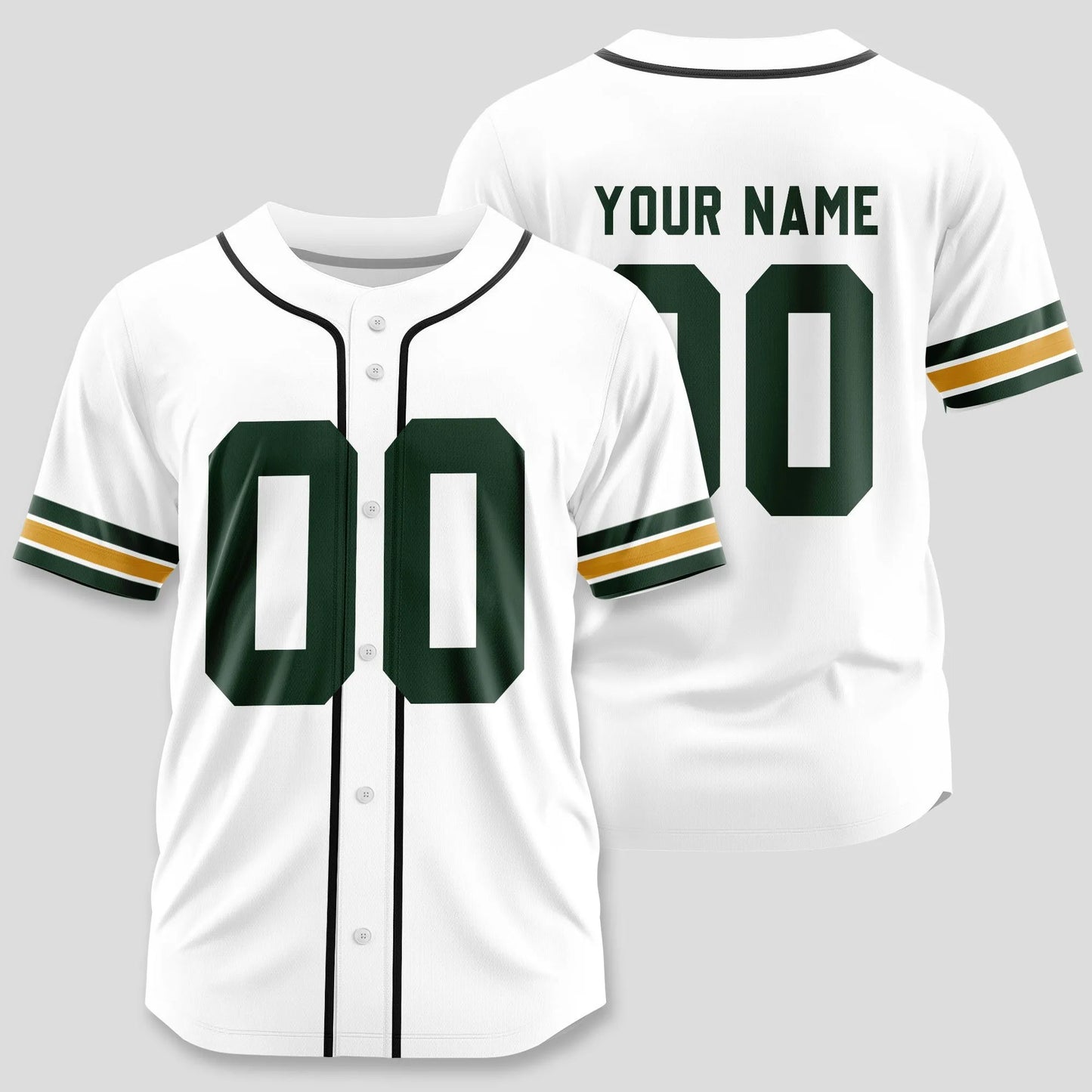 Green Bay Packers Classic Baseball Jersey Customize Your Name & Number AZEMBJS000012
