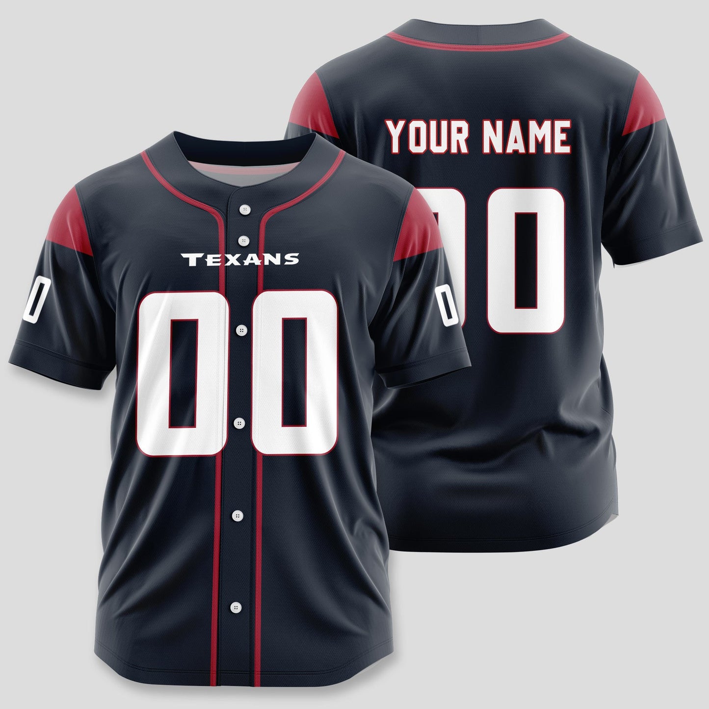 Houston Texans Classic Baseball Jersey Customize Your Name & Number AZEMBJS000017