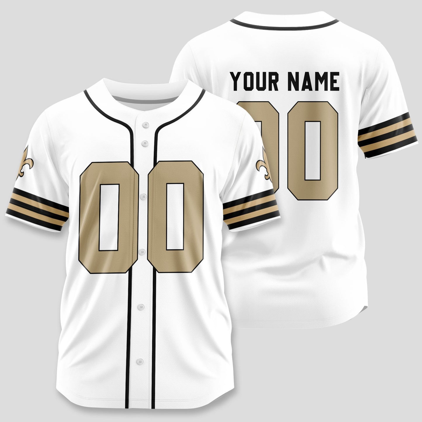 New Orleans Saints Classic Baseball Jersey Customize Your Name & Number AZEMBJS000062