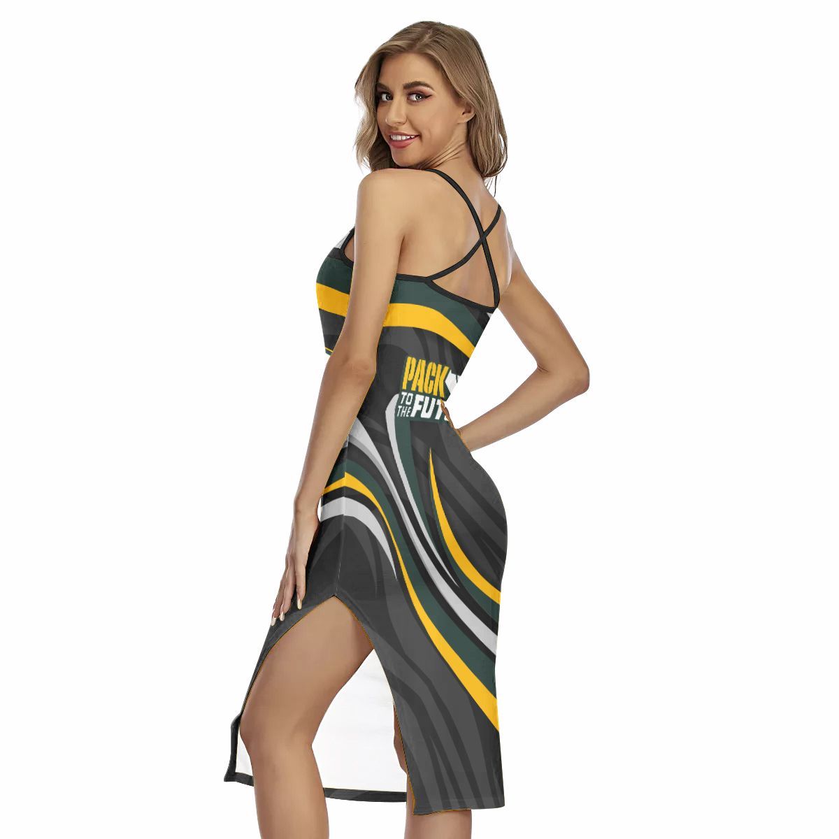 Green Bay Packers Women’s Back Cross Cami Dress 33