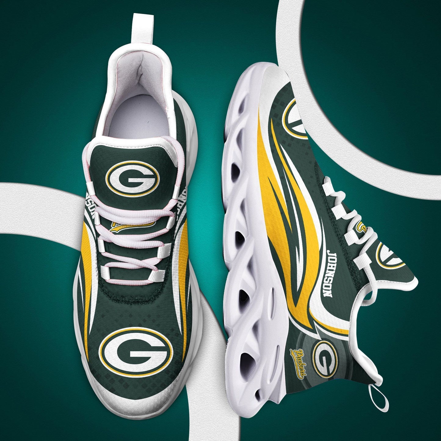 Green Bay Packers Yezy Running Sneakers 176