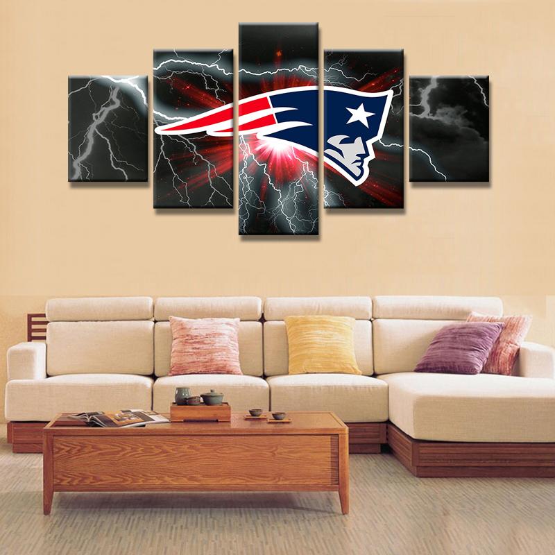 New England Patriots 5 Piece Canvas Wall Art With Frame HA36