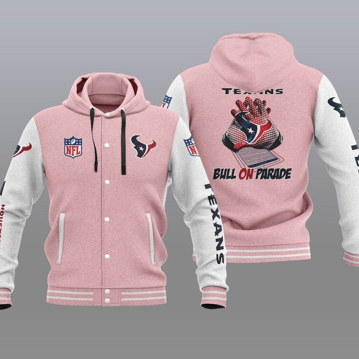 Houston Texans Hooded Button Jacket with Hood 39