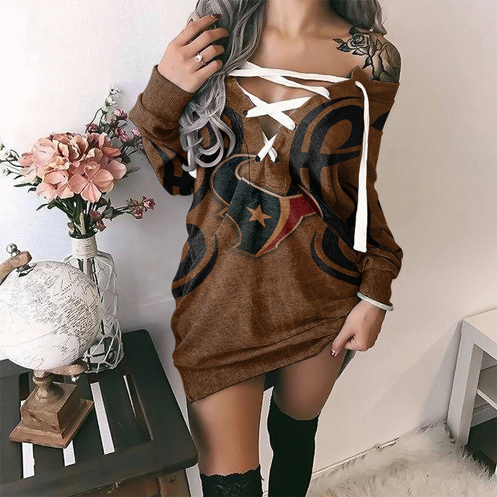 Houston Texans Lace-Up Sweatshirt BG04