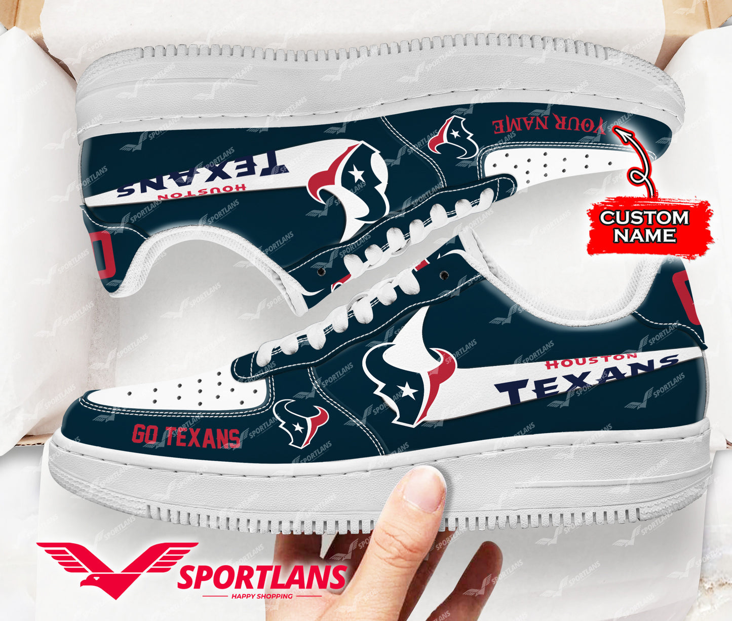 Houston Texans NFL Personalized Air Force 1 Shoes
