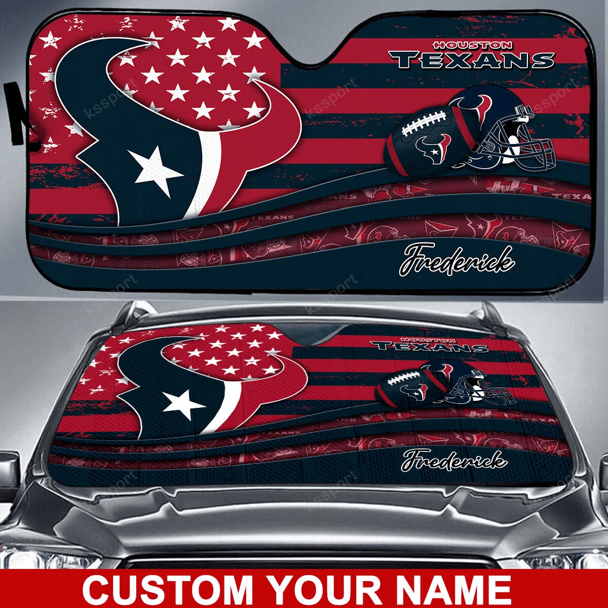 Houston Texans Personalized Auto Sun Shade BG12