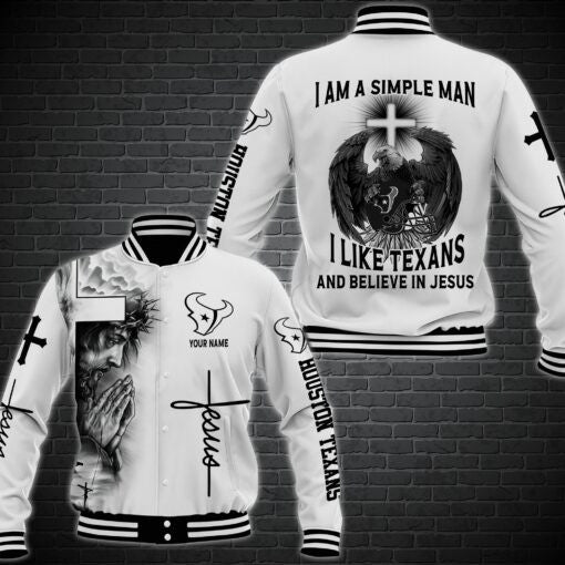 Houston Texans Personalized Baseball Jacket 70