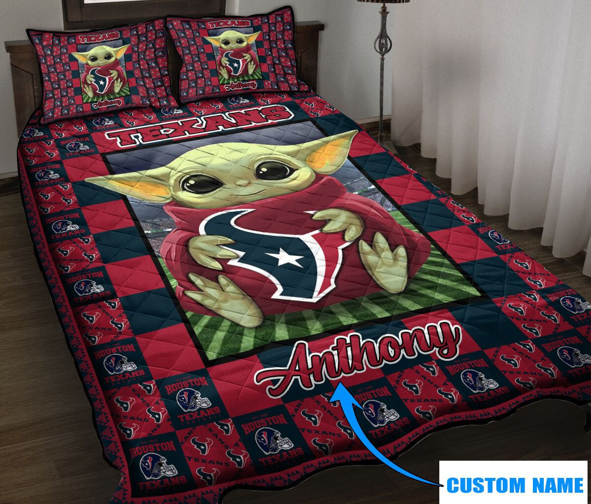 Houston Texans Personalized Quilt Set BG44