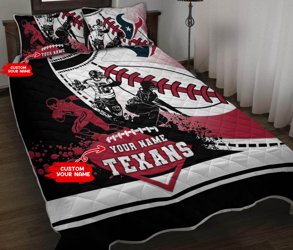 Houston Texans Personalized Quilt Set BG65