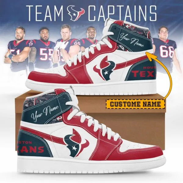 Houston Texans Limited Edition High AJ1 Shoes with Custom Name AZBTAJ1SEW000014