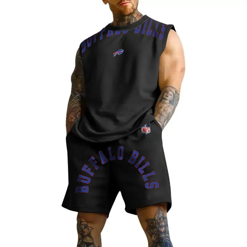 Buffalo Bills Combo Men Jersey Tank Top and Shorts AZICOTATTMS00012