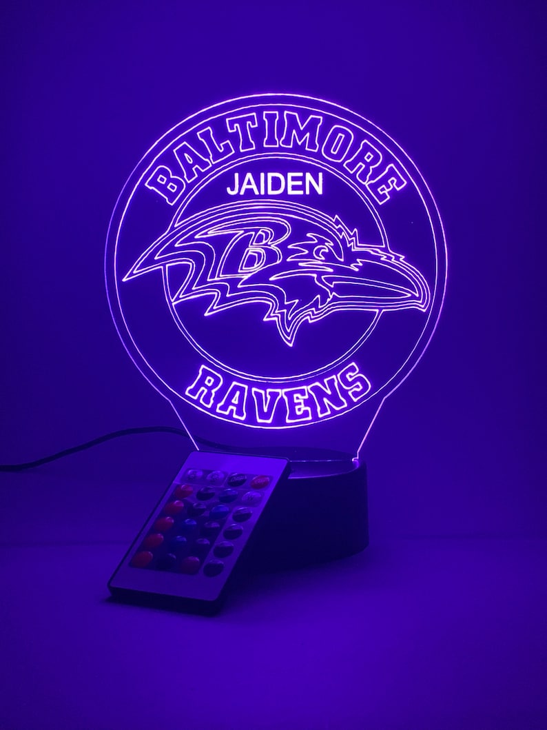 Baltimore Ravens Personalized 3D Lamp For Sport Fans AZ3DLA003
