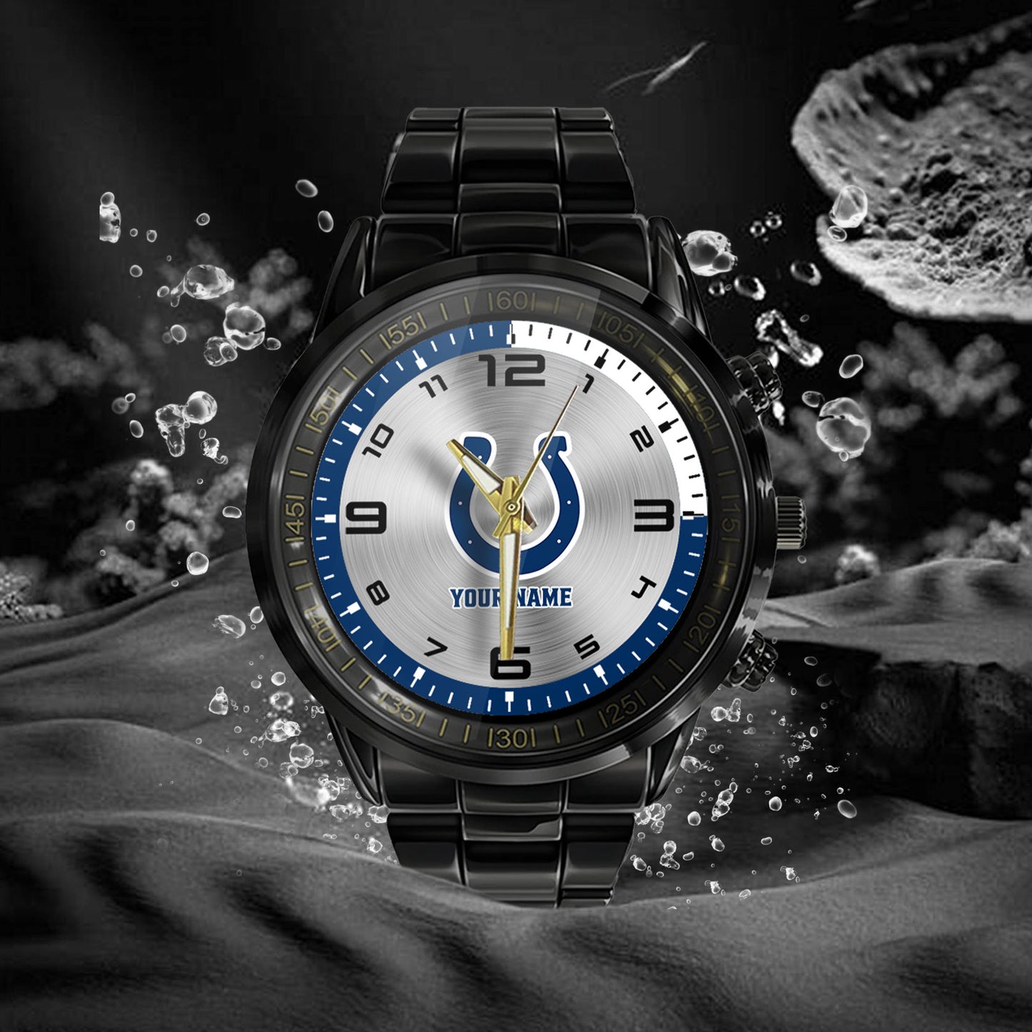 Indianapolis Colts Black Fashion Watch Gifts For Sport Fans AZWATCH014