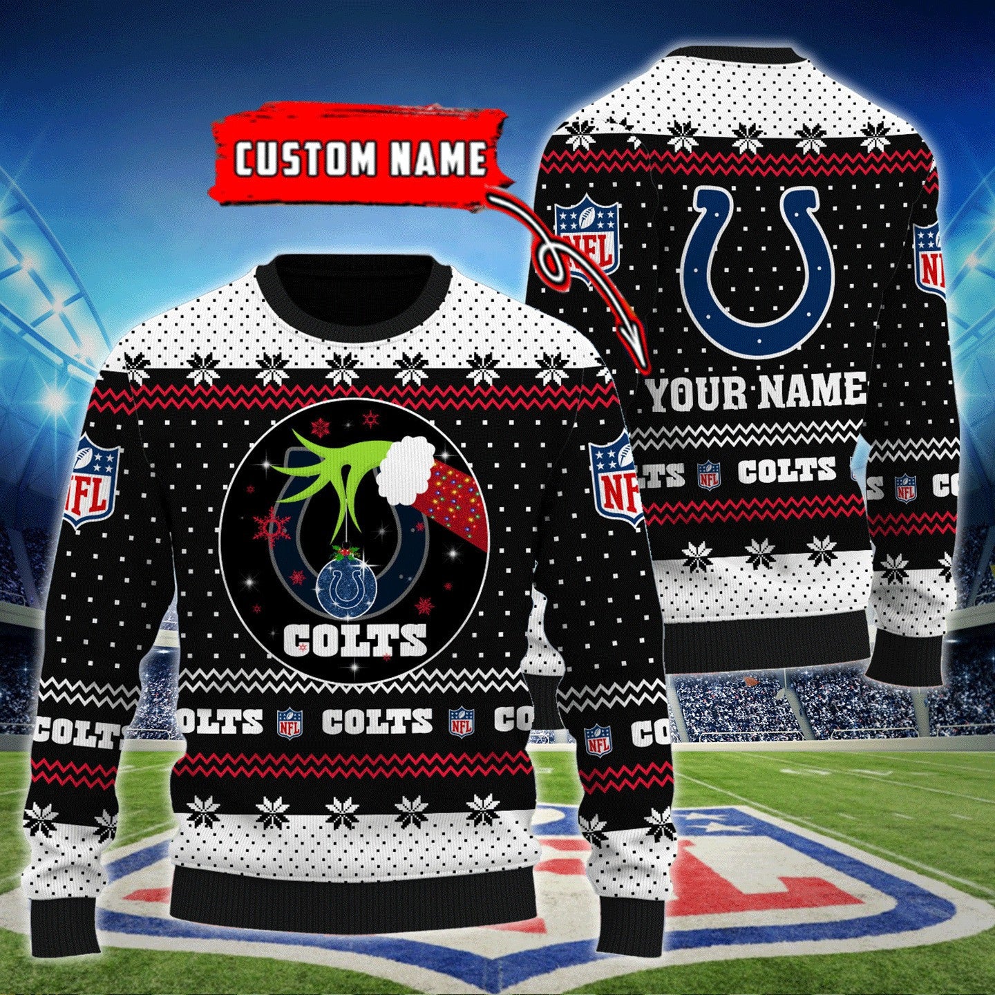 Indianapolis Colts Personalized Woolen Sweater BG48