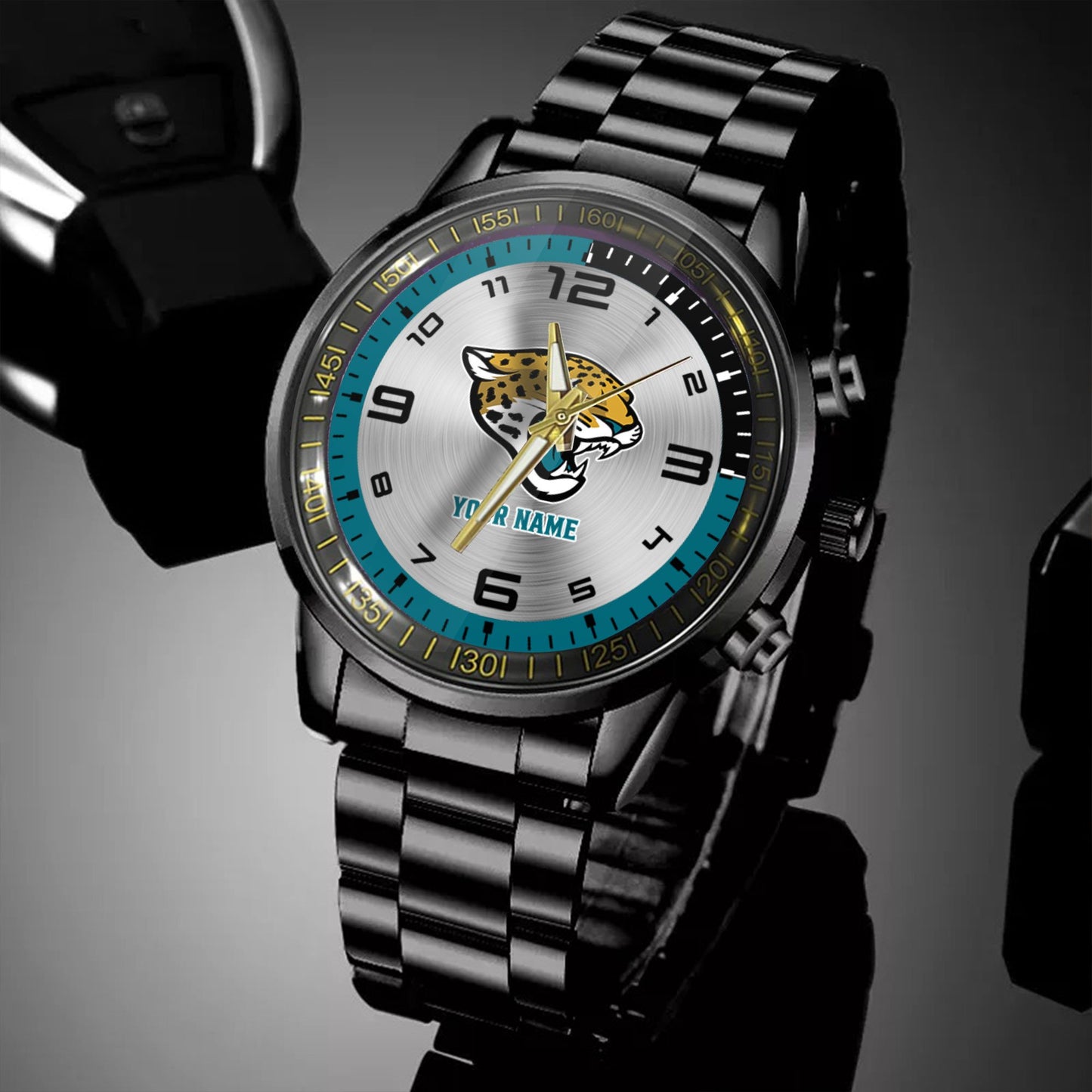 Jacksonville Jaguars Black Fashion Watch Gifts For Sport Fans AZWATCH015
