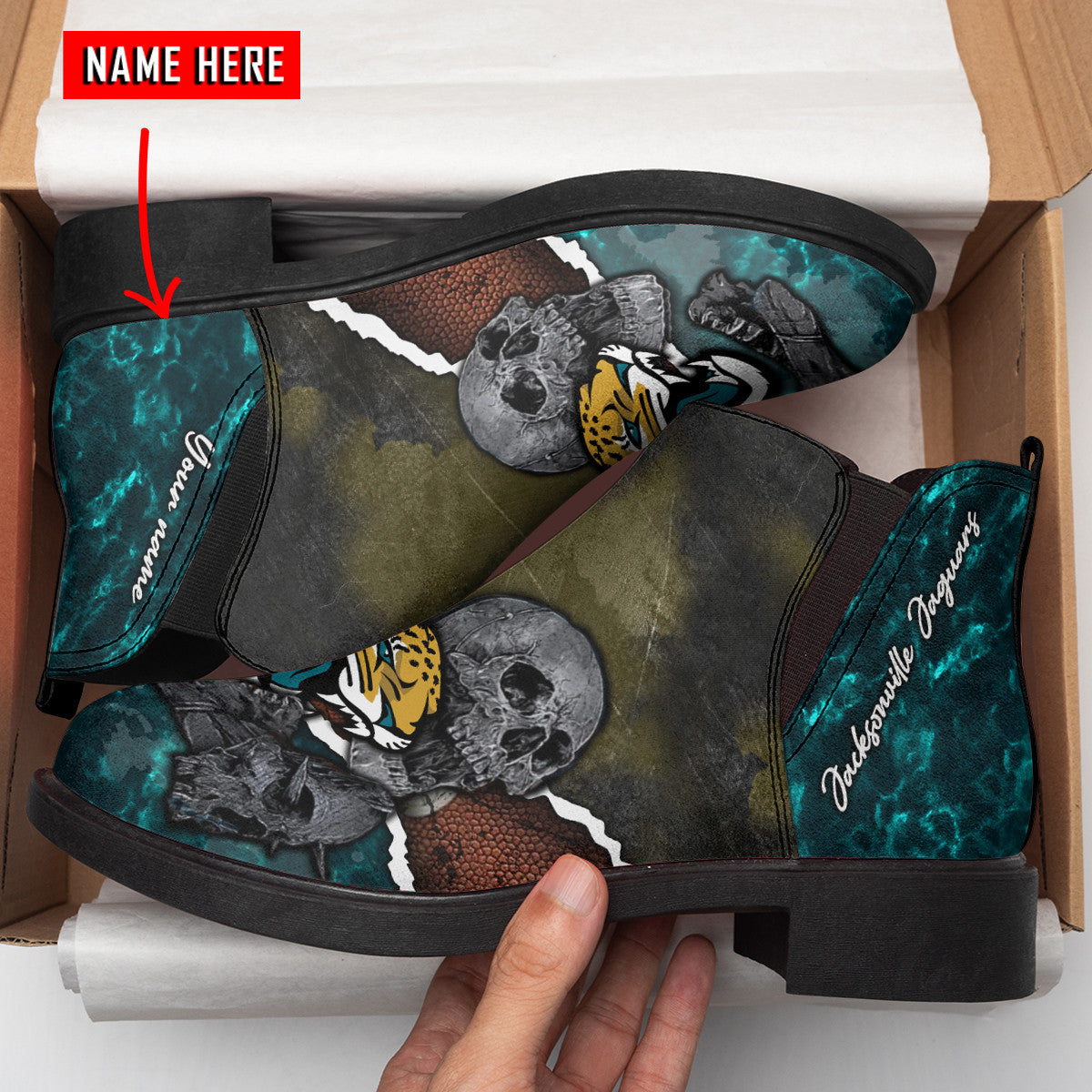 Jacksonville Jaguars Personalized Comfort & Fashion Short Boots BG07