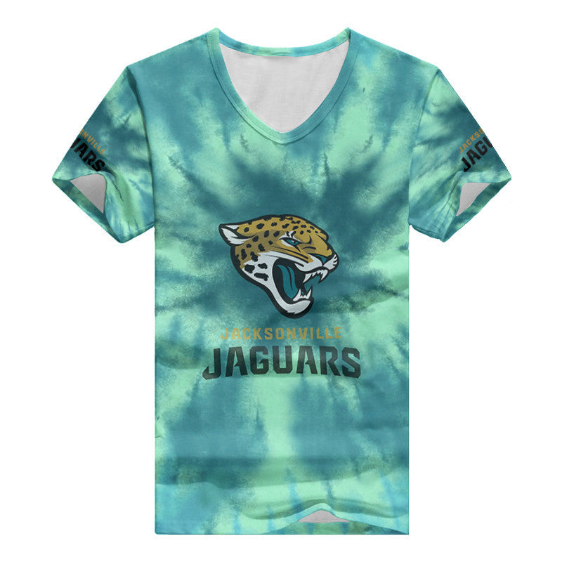 Jacksonville Jaguars Summer V-neck Women T-shirt 124