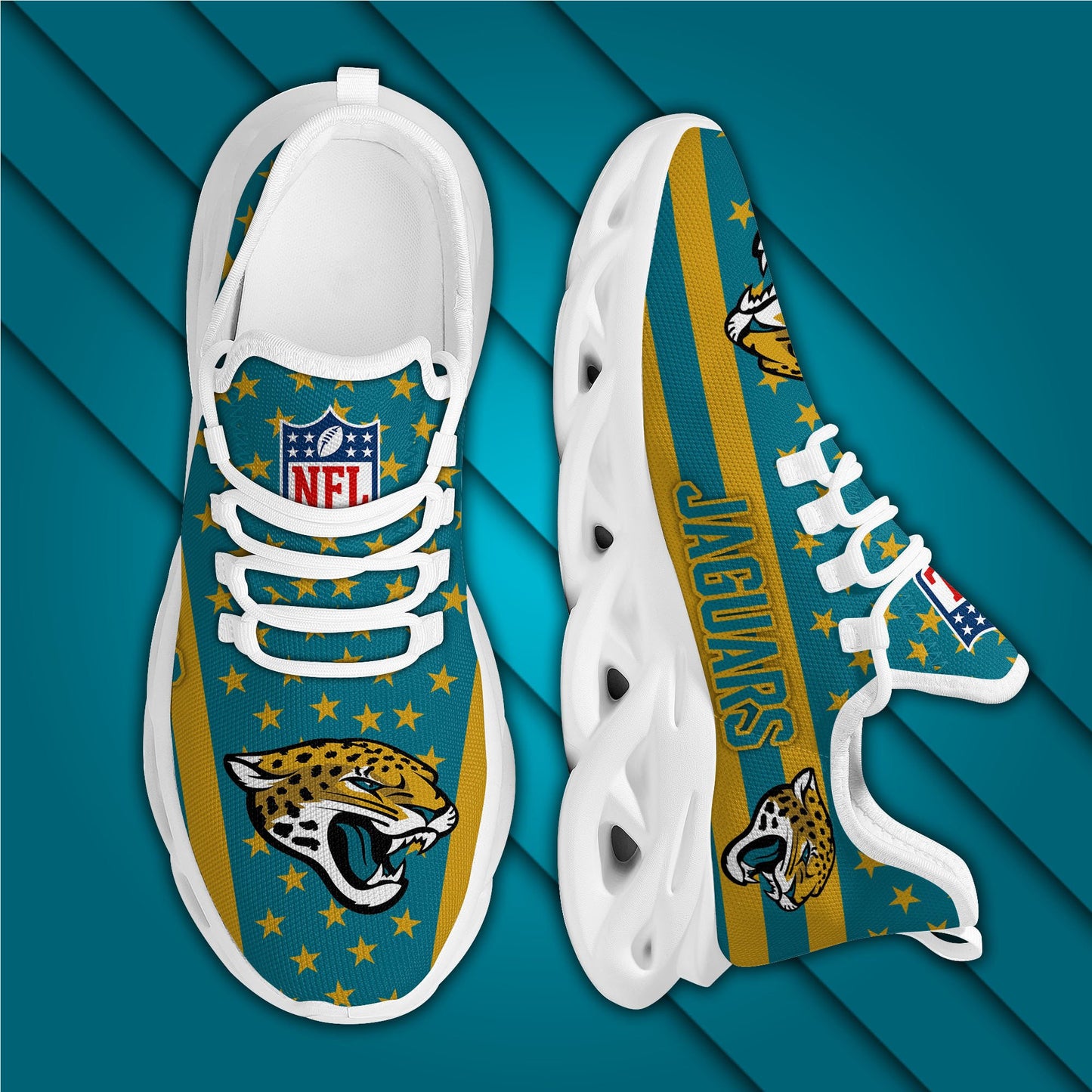 Jacksonville Jaguars Yezy Running Sneakers 33