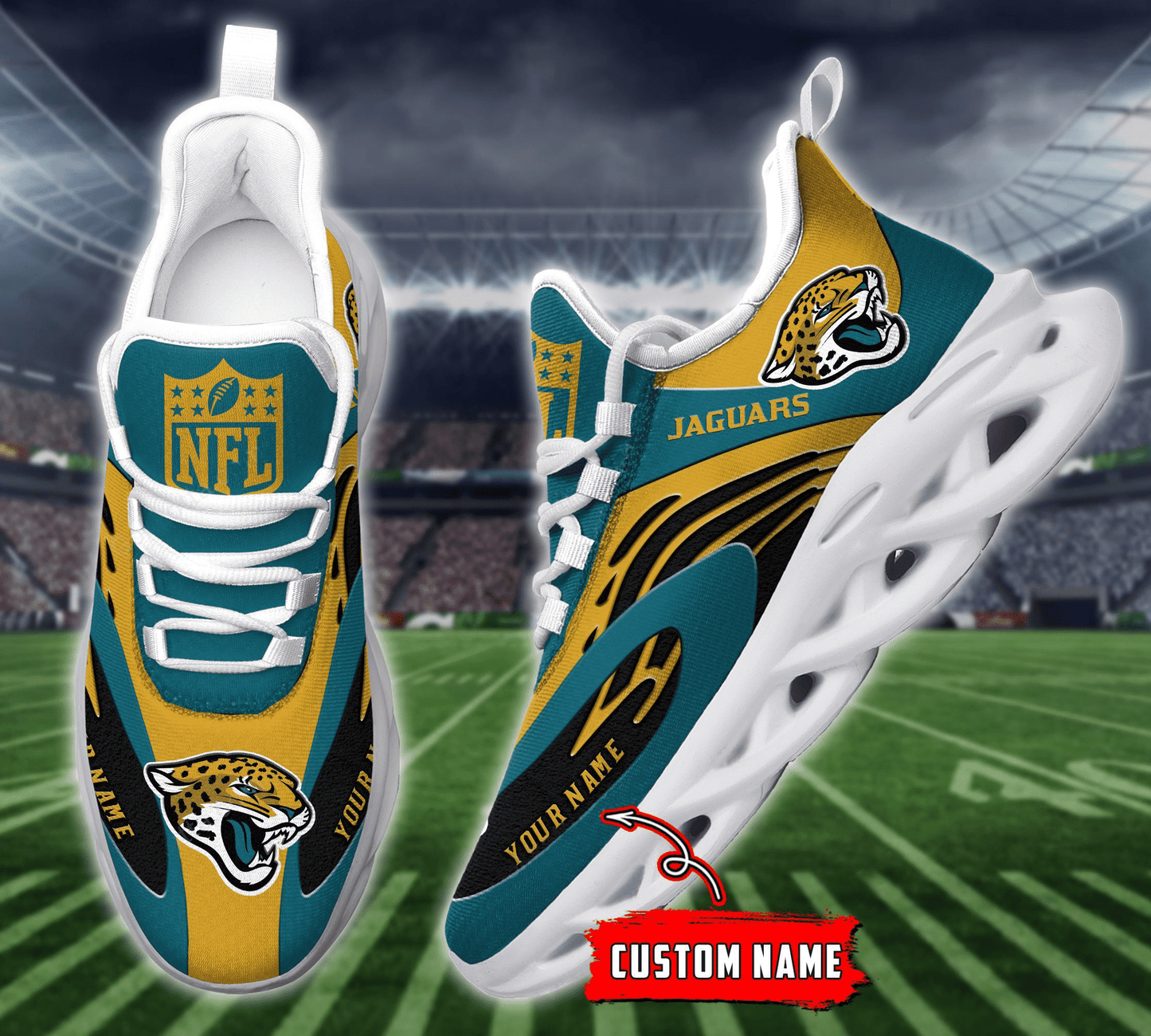 Jacksonville Jaguars Yezy Running Sneakers 864