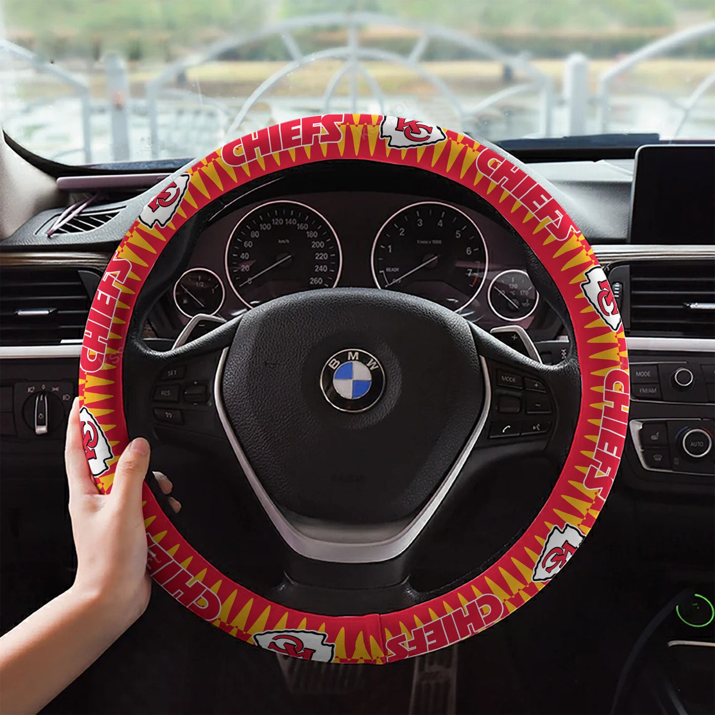 Kansas City Chiefs Custom 3D Steering Wheel Cover 46
