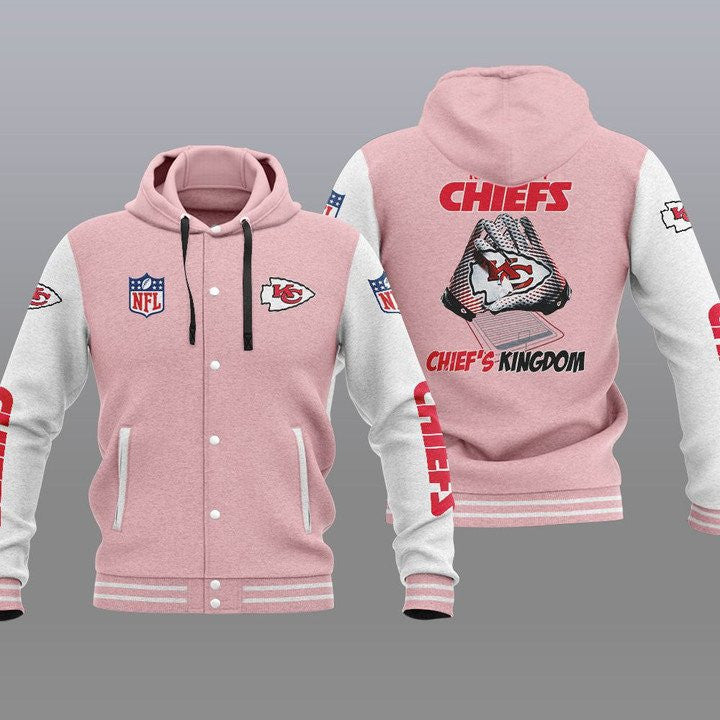 Kansas City Chiefs Hooded Button Jacket with Hood 16
