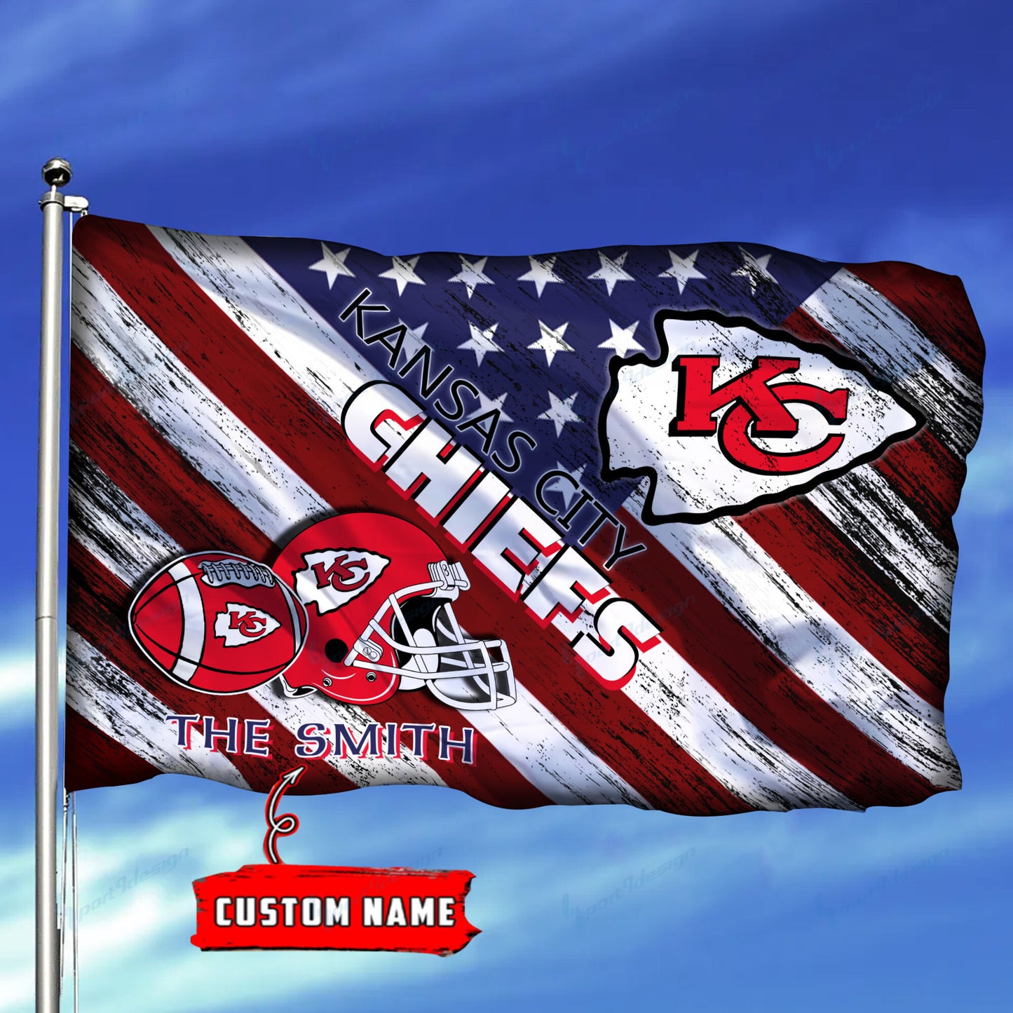 Kansas City Chiefs Personalized Flag 150