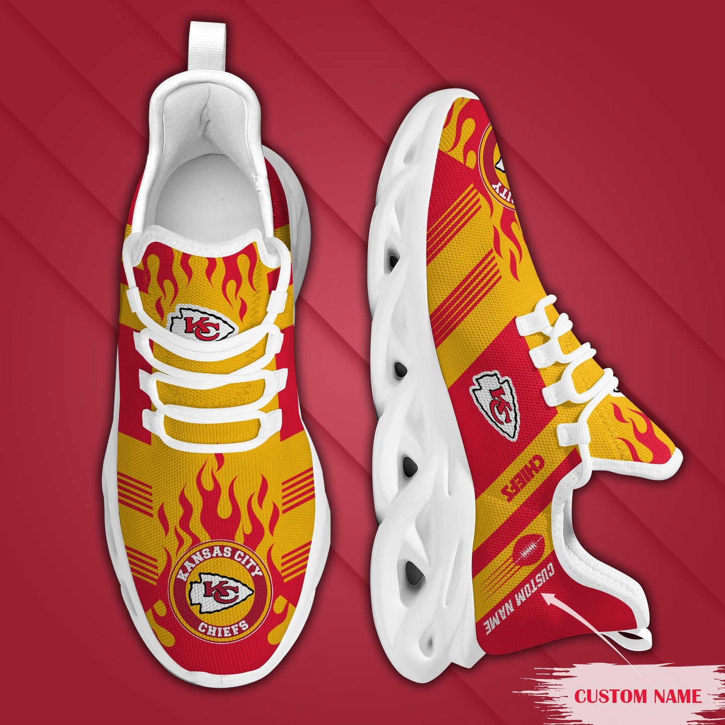 Kansas City Chiefs Personalized Yezy Running Sneakers BB594