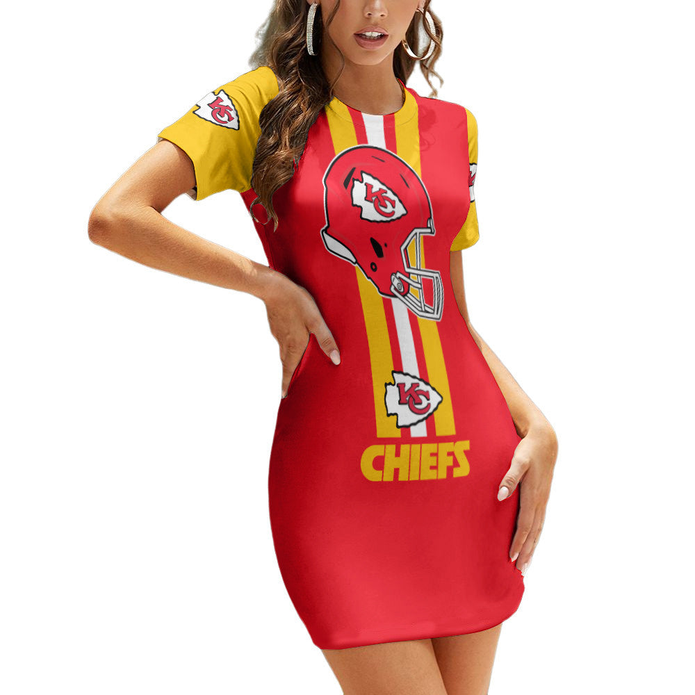 Kansas City Chiefs Sleeve Bodycon Mini Dress BG265