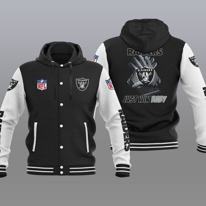 Las Vegas Raiders Hooded Button Jacket with Hood 24