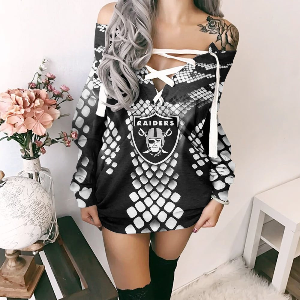 Las Vegas Raiders Lace-Up Sweatshirt BG09