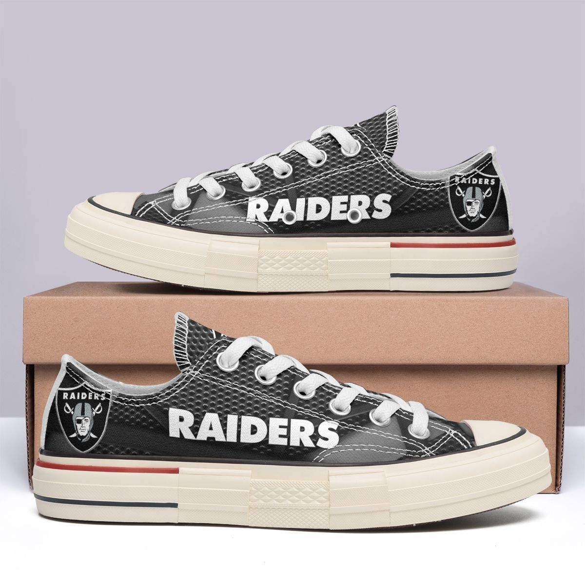 Las Vegas Raiders New Low Top Canvas Shoes 25
