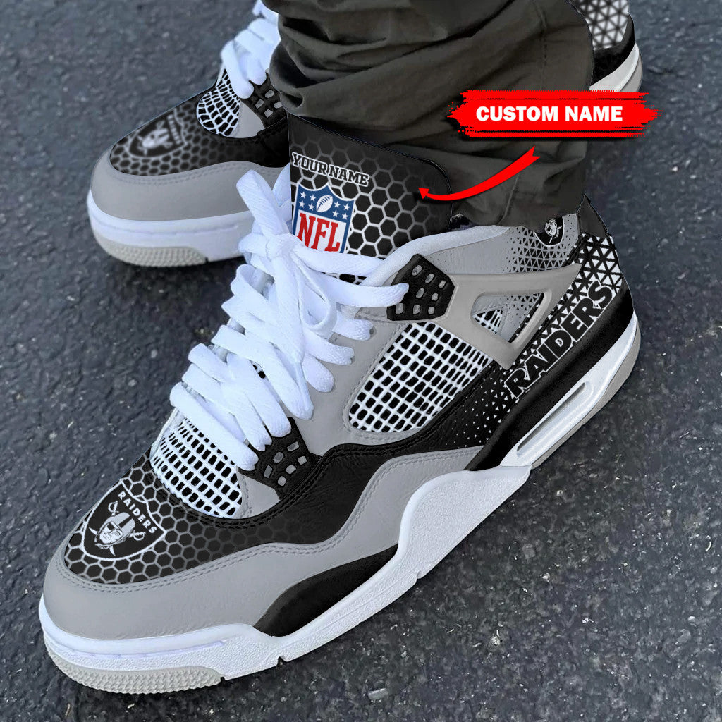 Las Vegas Raiders Personalized AJ4 Sneaker BG229