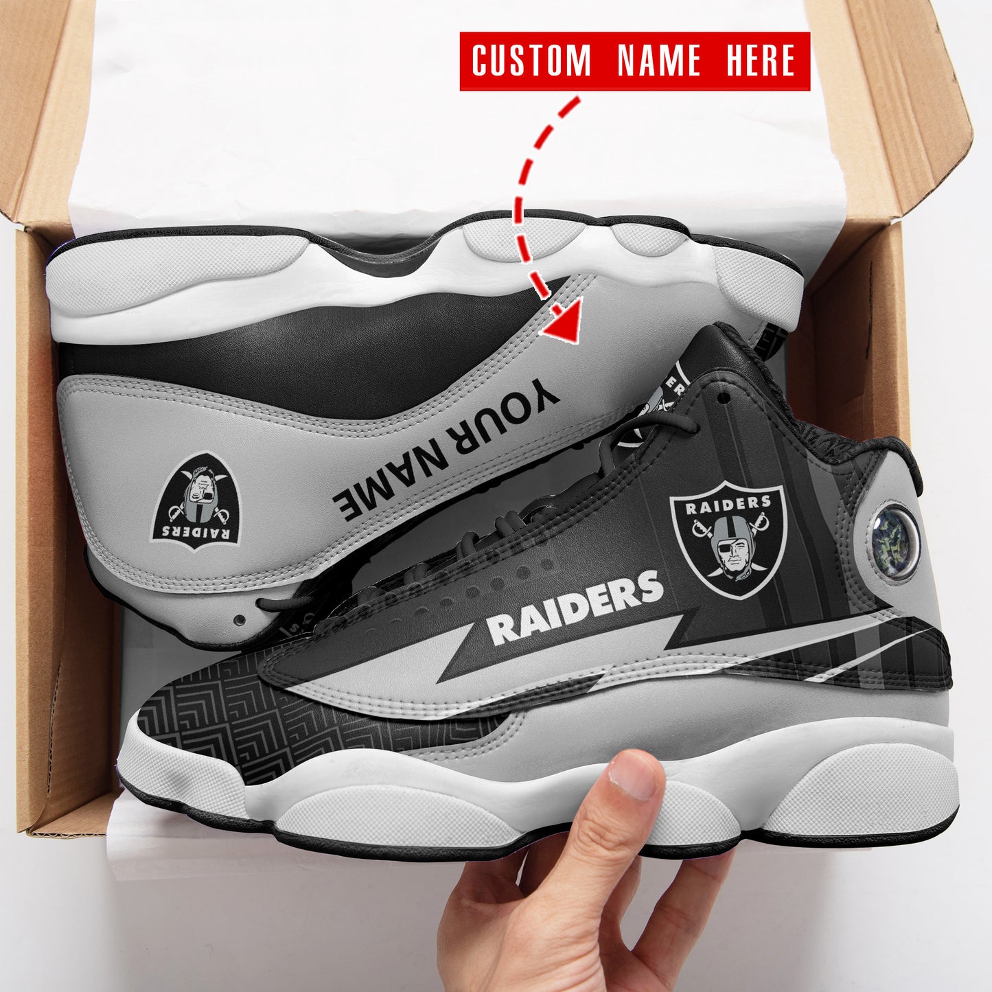 Las Vegas Raiders Personalized AJD13 Sneakers BG97