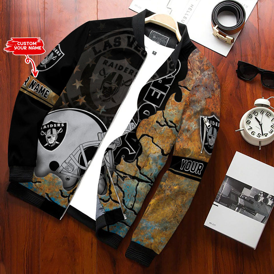 Las Vegas Raiders Personalized Bomber Jacket BG592