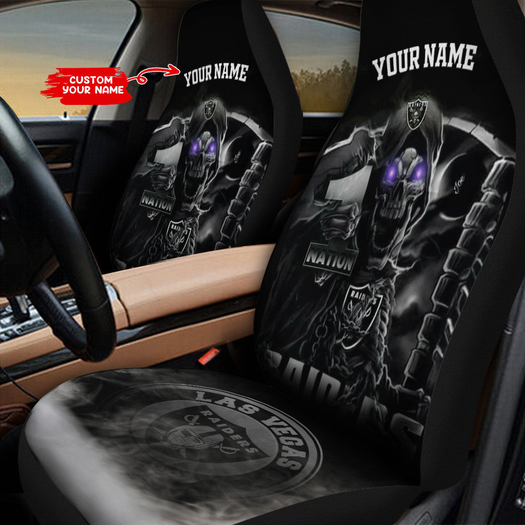Las Vegas Raiders Personalized Car Seat Covers BG152