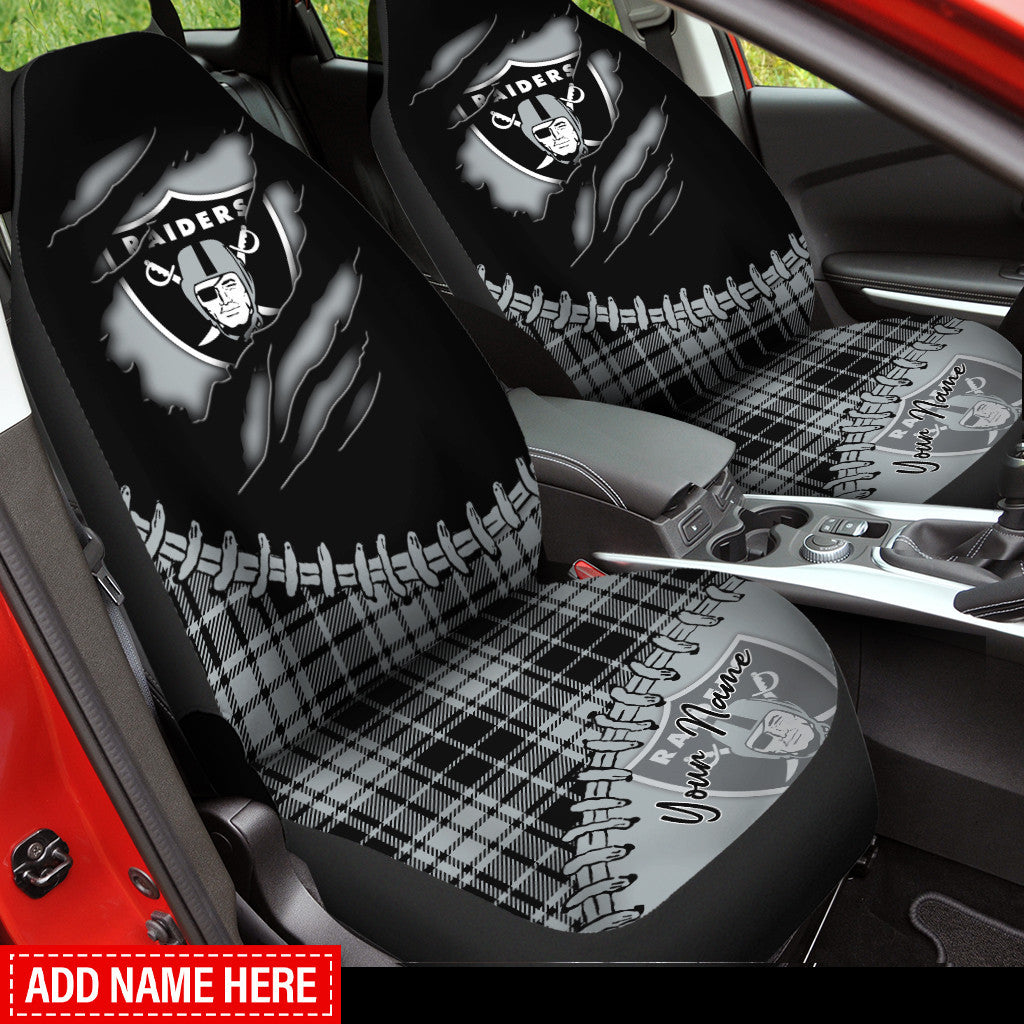 Las Vegas Raiders Personalized Car Seat Covers BG337