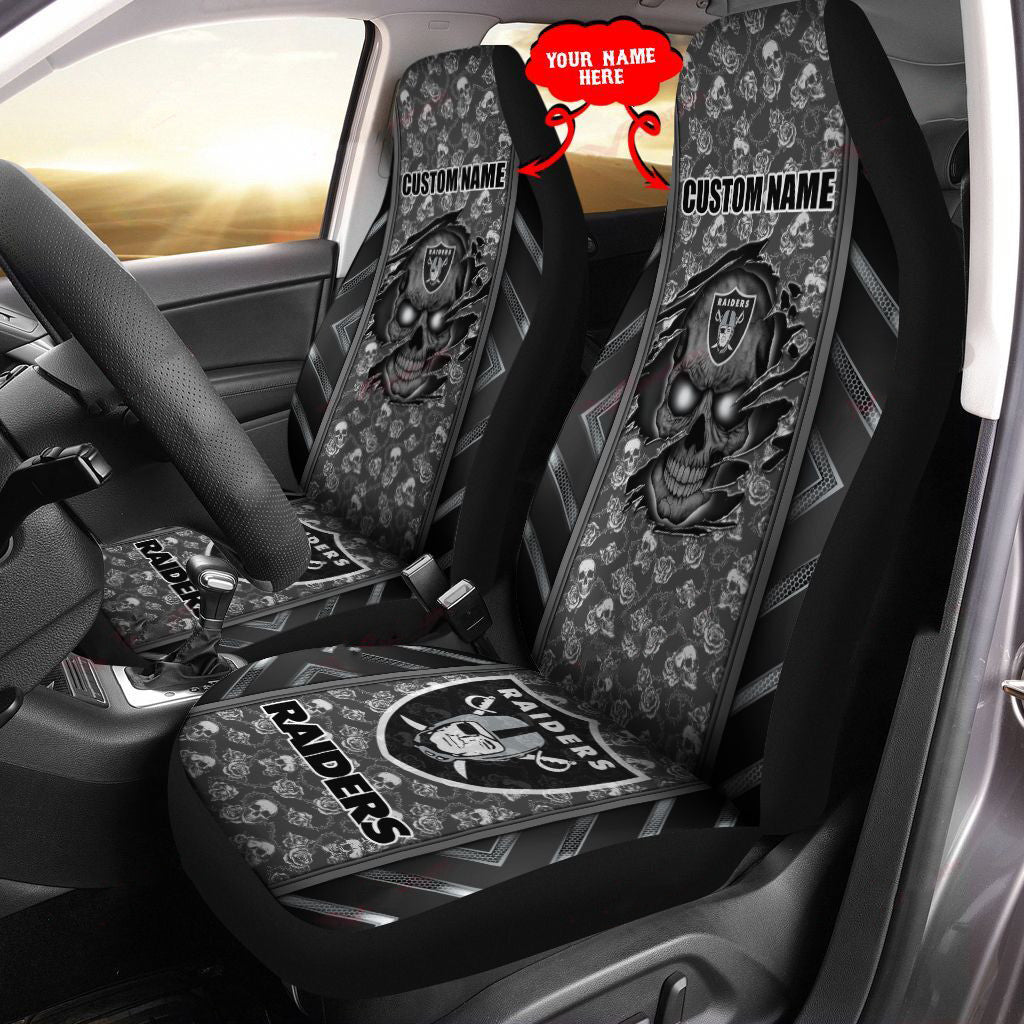 Las Vegas Raiders Personalized Car Seat Covers BG454