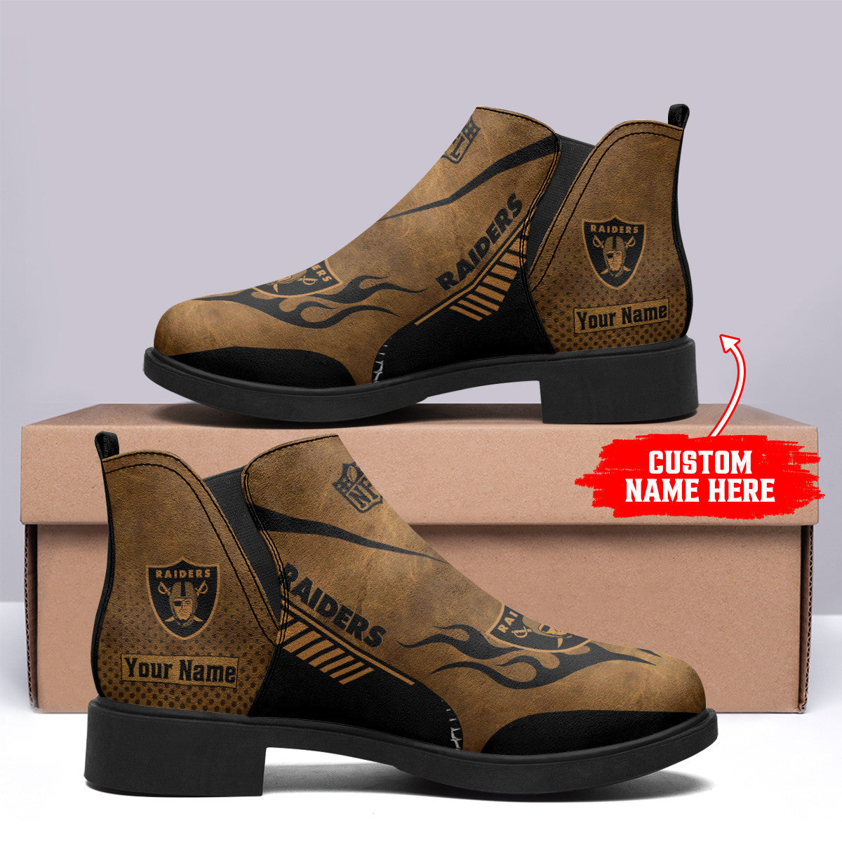 Las Vegas Raiders Personalized Comfort & Fashion Short Boots BG50