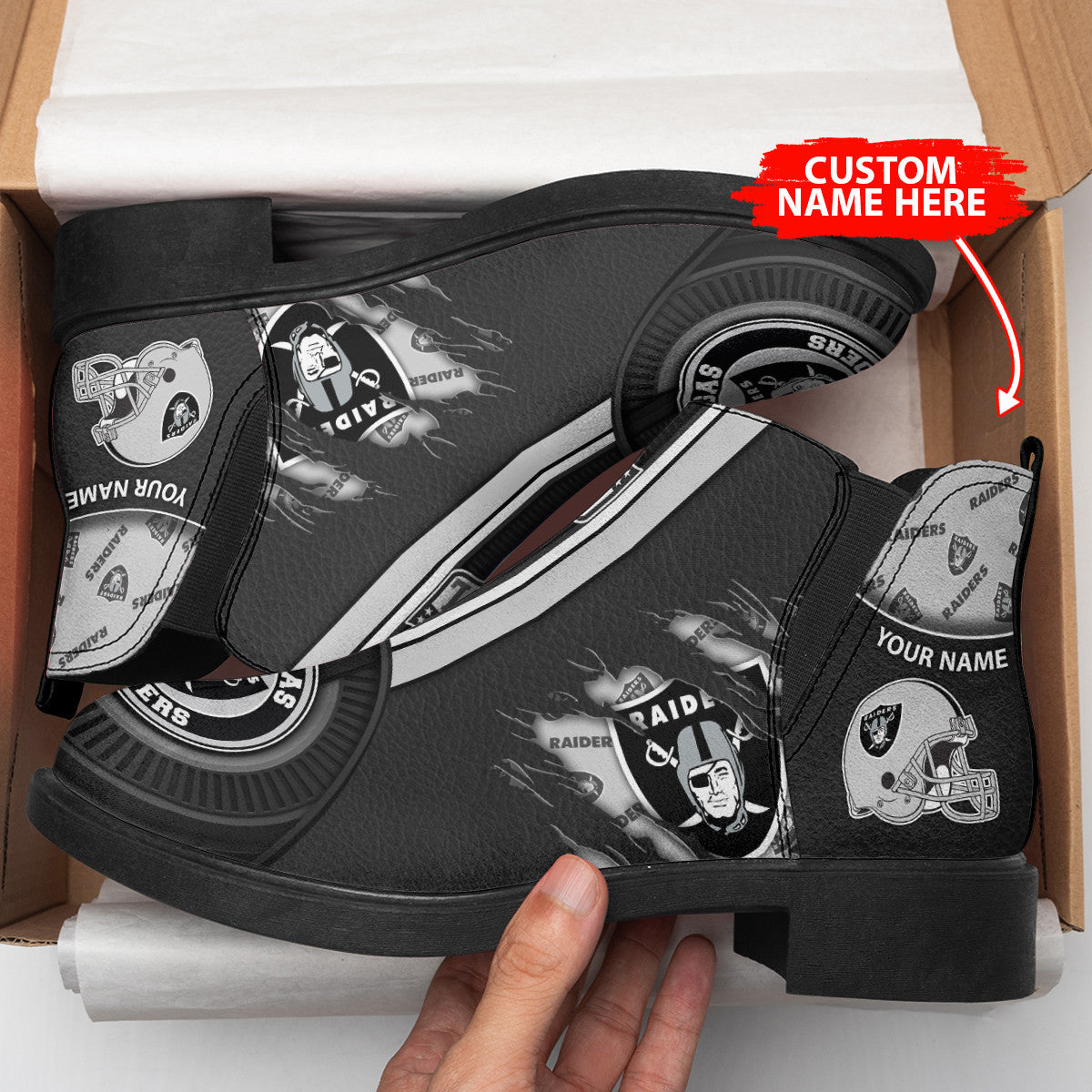 Las Vegas Raiders Personalized Comfort & Fashion Short Boots BG81
