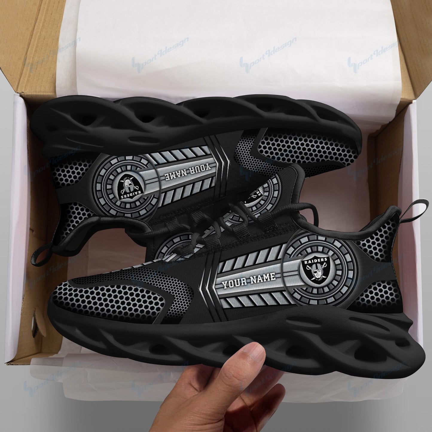 Las Vegas Raiders Personalized Running Sneakers SPD186