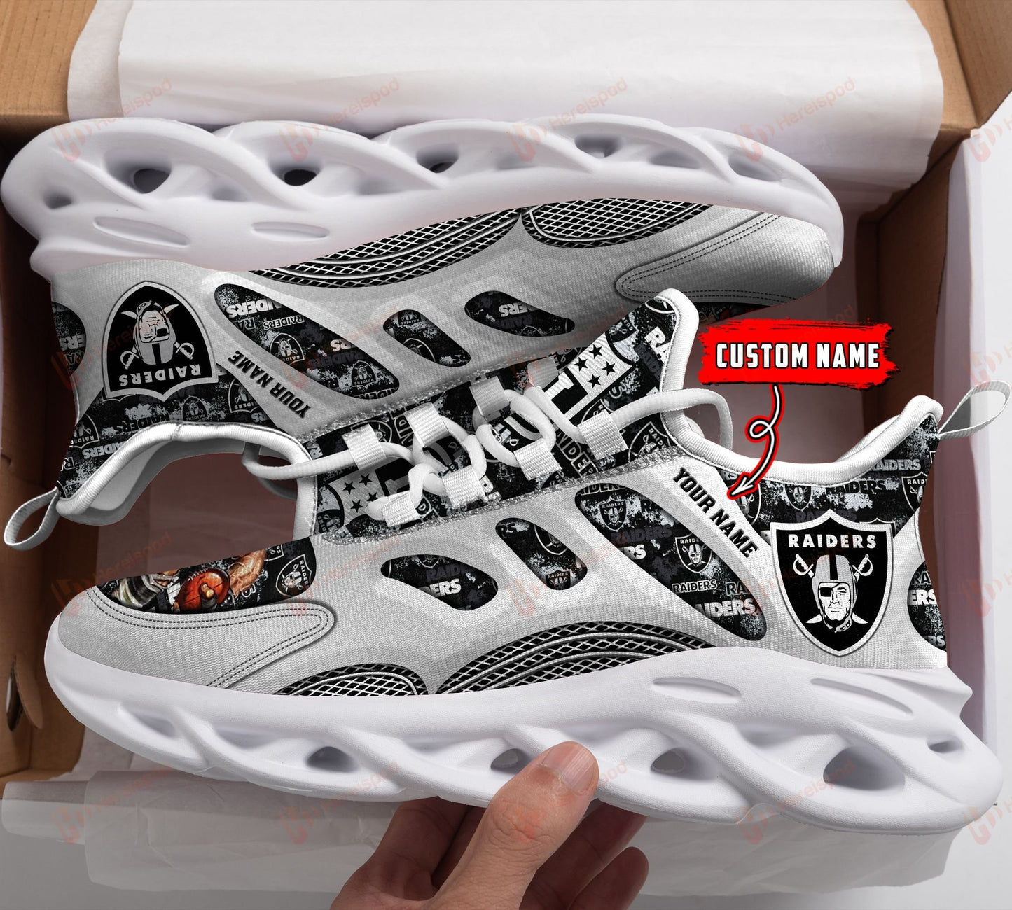 Las Vegas Raiders Personalized Yezy Running Sneakers 209