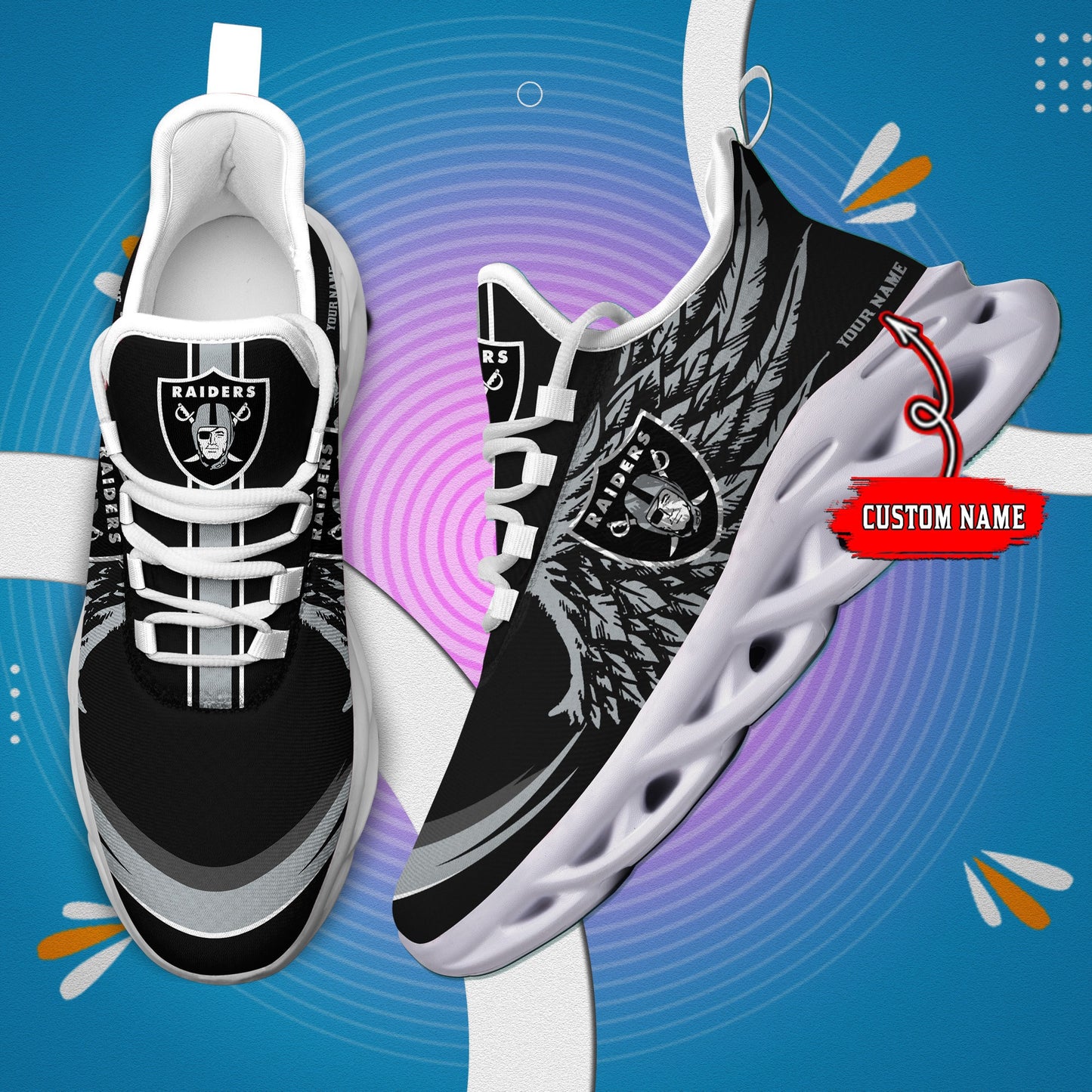 Las Vegas Raiders Personalized Yezy Running Sneakers BB676