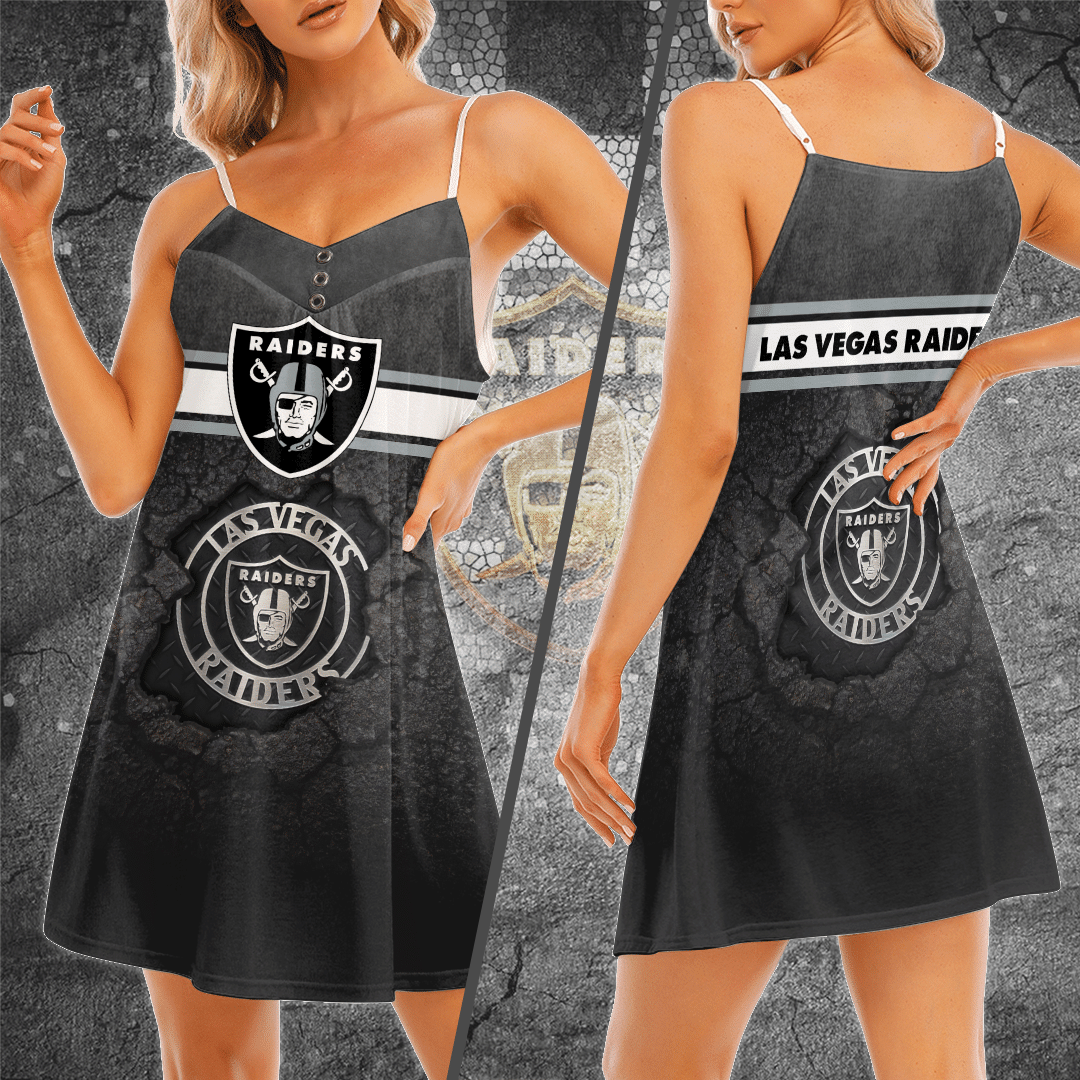 Las Vegas Raiders V-Neck Cami Dress Women 01