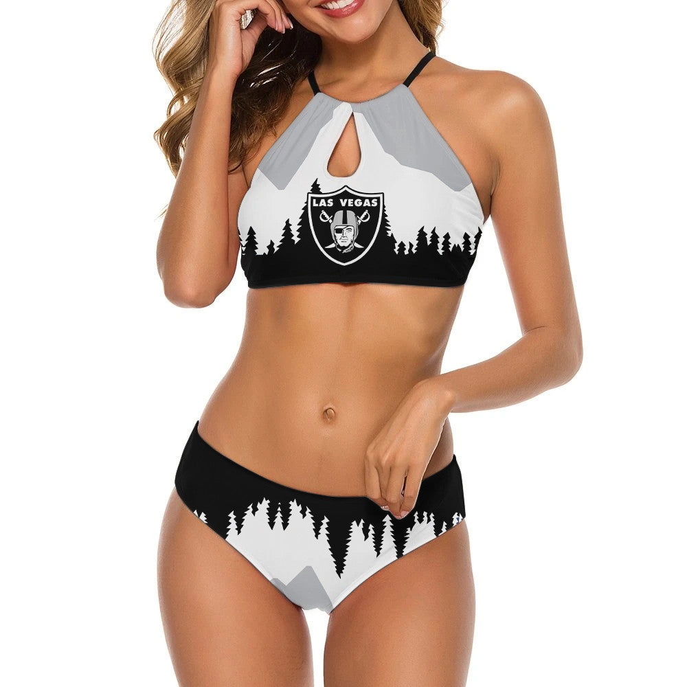 Las Vegas Raiders Women’s Cami Keyhole One-piece Swimsuit BG03