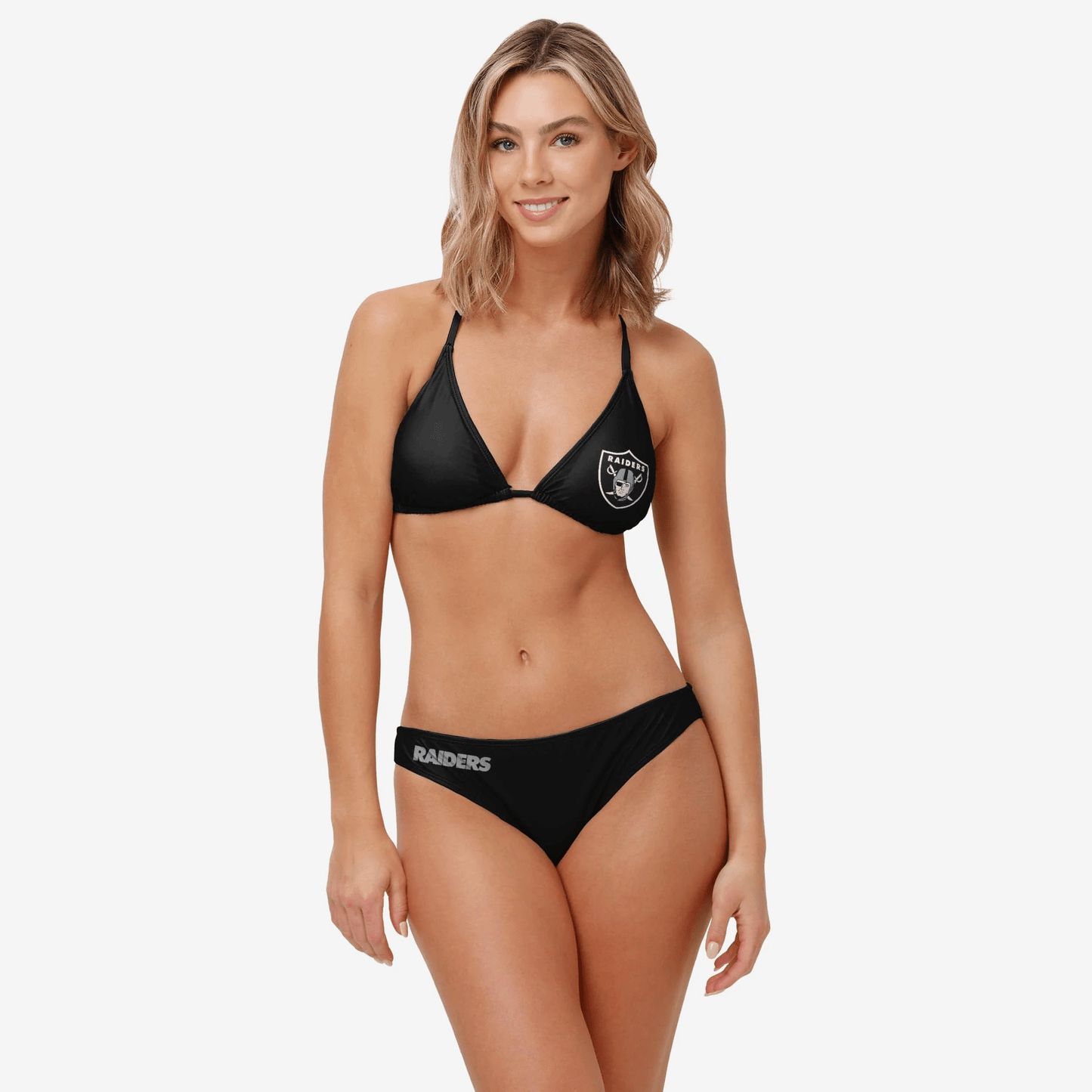 Las Vegas Raiders Womens Solid Logo Bikini