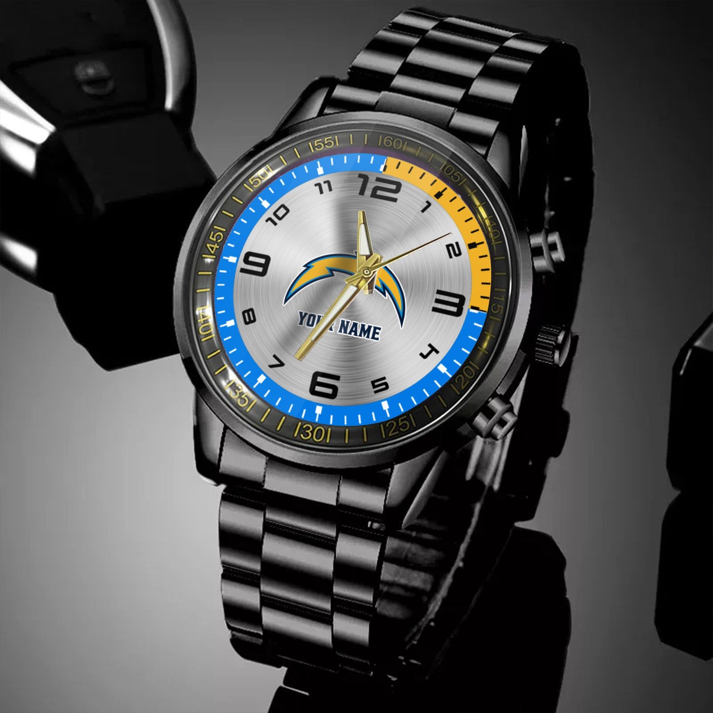 Los Angeles Chargers Black Fashion Watch Gifts For Sport Fans AZWATCH018