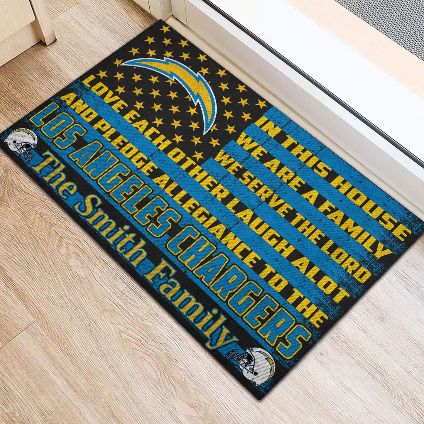 Los Angeles Chargers Personalized Doormat BG301