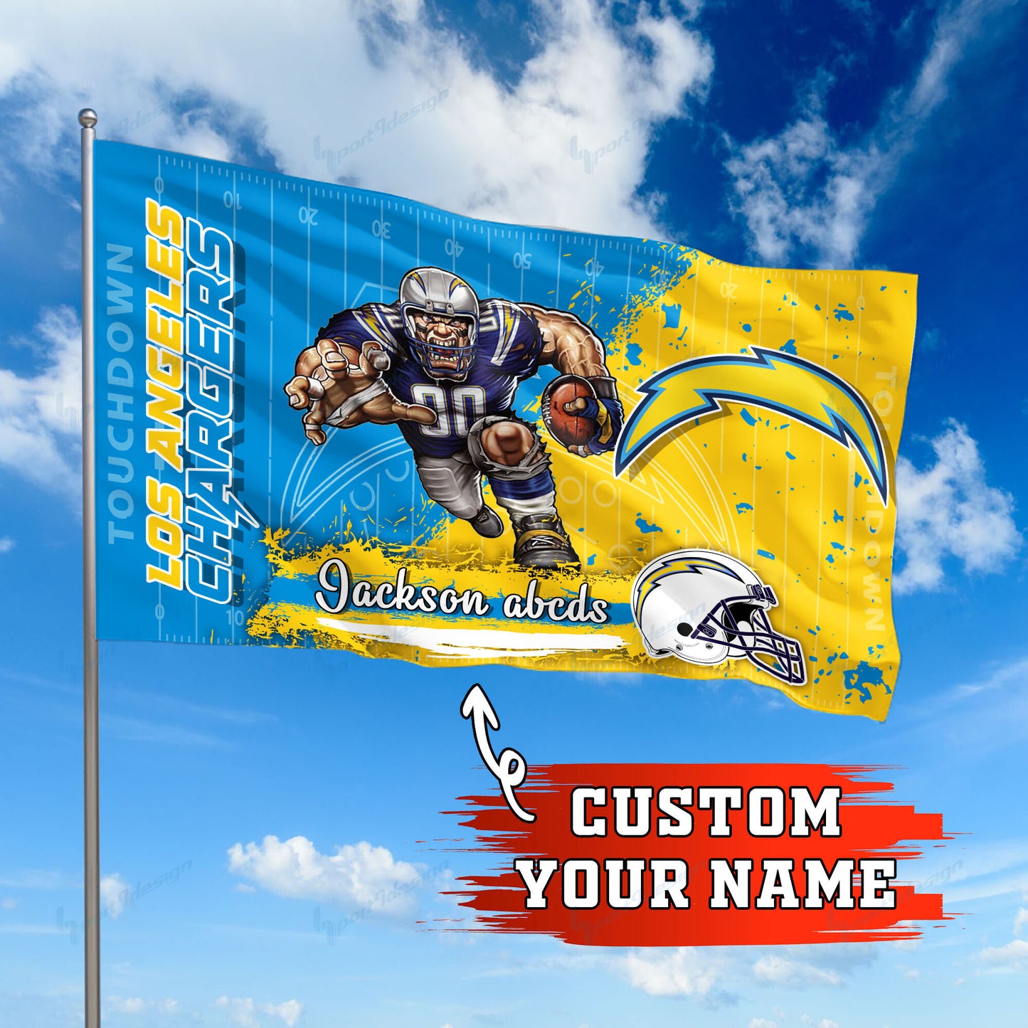 Los Angeles Chargers Personalized Flag 253