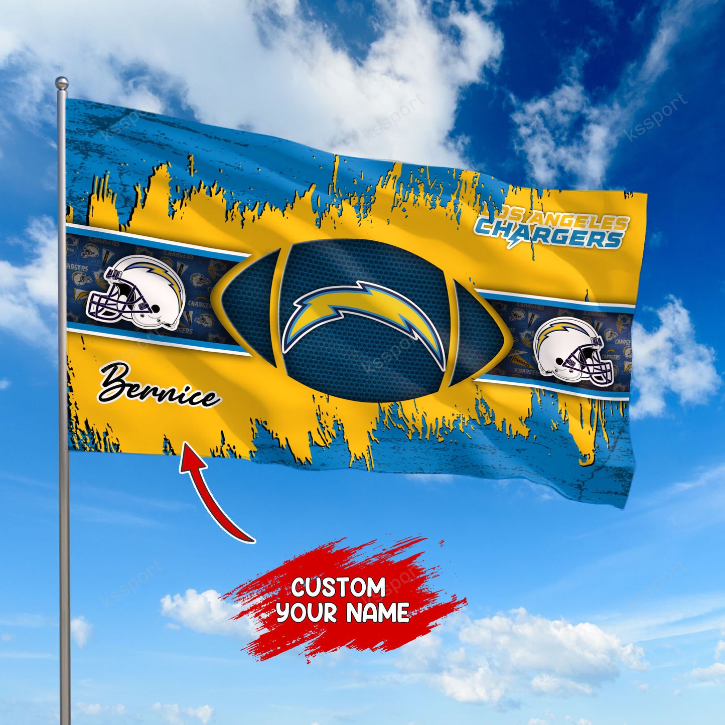 Los Angeles Chargers Personalized Flag 390