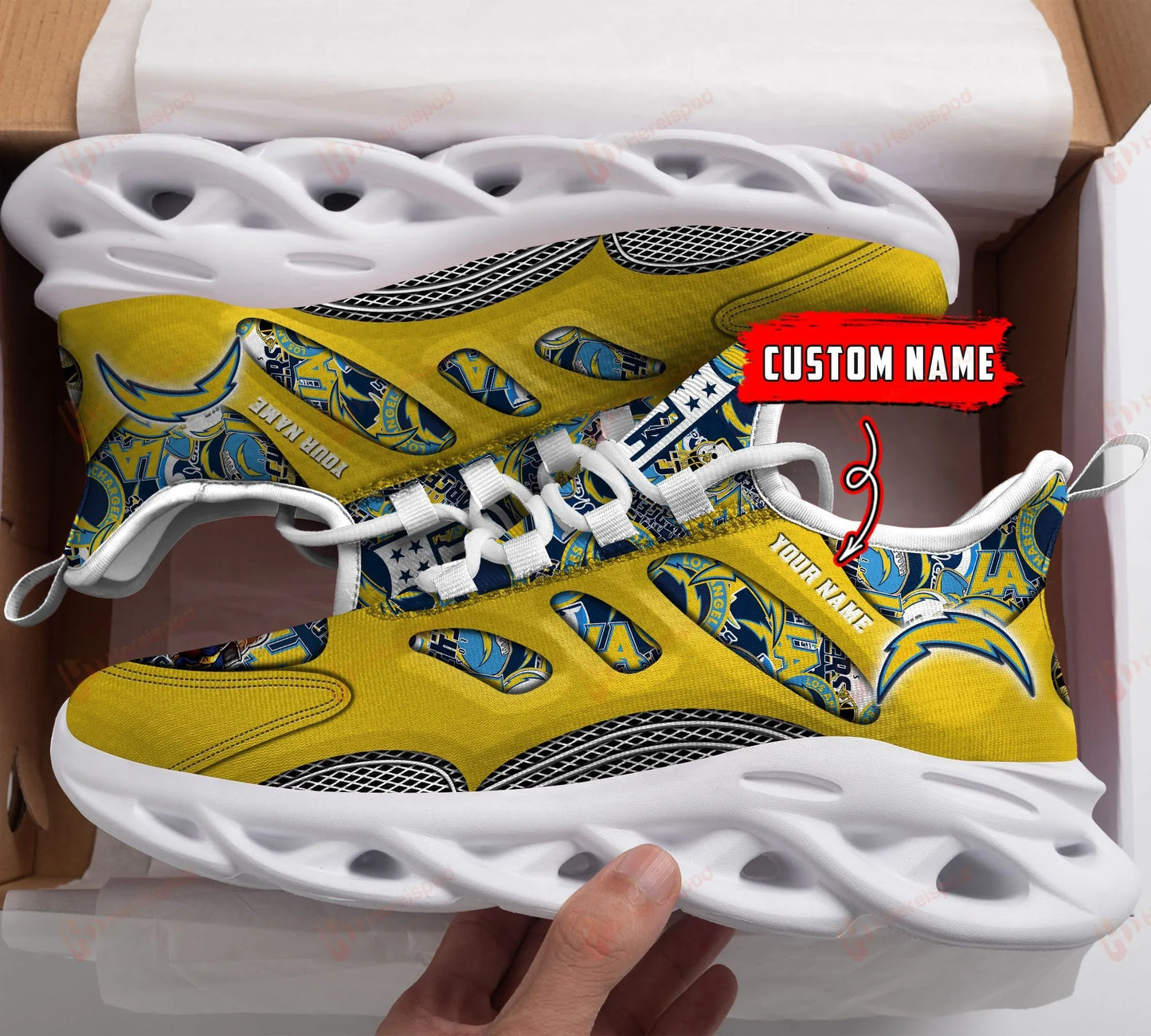 Los Angeles Chargers Personalized Yezy Running Sneakers 206